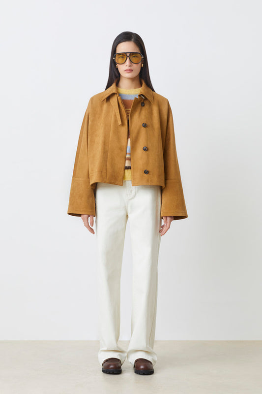 Elora - Abrigo corto de ante sintético