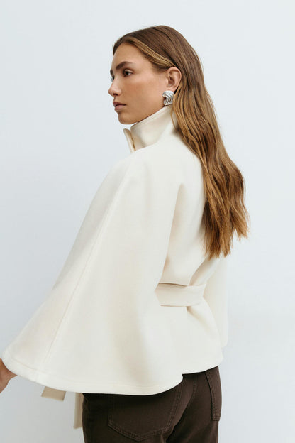 Mia - Chaqueta capa con cinturón