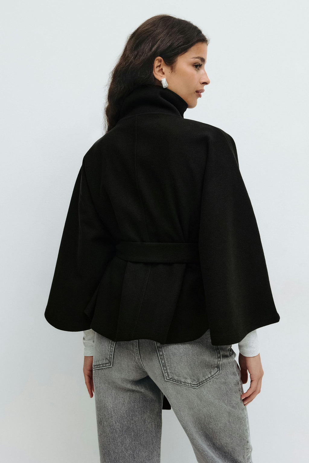 Mia - Chaqueta capa con cinturón